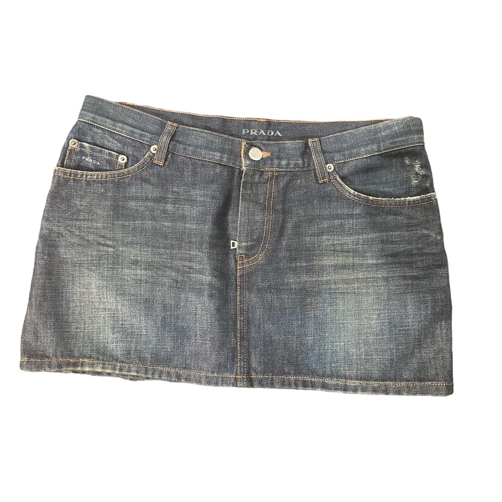 Authentic Prada denim mini skirt